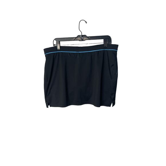 Adidas black light blue stretch pull on drawstring skort interior pocket size XL - Picture 4 of 5